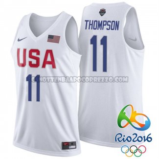 Canotte NBA USA 2016 Thompson Bianco
