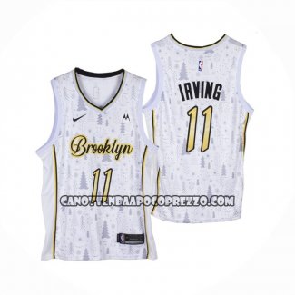 Canotte Brooklyn Nets Kyrie Irving No 11 Christmas Bianco