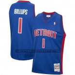 Canotte Detroit Pistons Chauncey Billups NO 1 Mitchell & Ness 2003-04 Blu