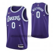 Canotte Los Angeles Lakers Russell Westbrook NO 0 Citta Edition 2021-22 Viola