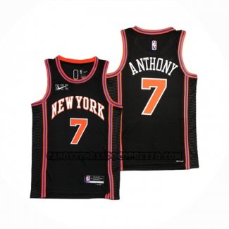 Canotte New York Knicks Carmelo Anthony NO 7 Citta 2021-22 Nero