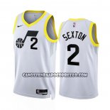 Canotte Utah Jazz Collin Sexton NO 2 Association 2022-23 Bianco