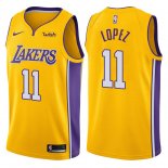 Canotte NBA Autentico Lakers Lopez 2017-18 Giallo