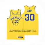 Canotte Golden State Warriors Stephen Curry NO 30 Hardwood Classic Autentico Giallo
