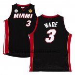 Canotte Miami Heat Dwyane Wade NO 3 Mitchell & Ness 2012-13 Autentico Nero
