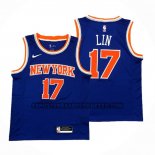 Canotte New York Knicks Jeremy Lin NO 17 Icon Blu