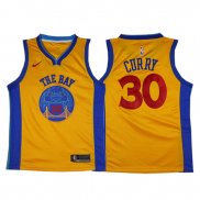 Canotte NBA Warriorsrs Stephen Curry 2017-18 Giallo