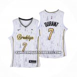 Canotte Brooklyn Nets Kevin Durant No 7 Christmas Bianco