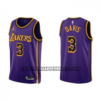 Canotte Los Angeles Lakers Anthony Davis NO 3 Statement 2022-23 Viola