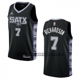 Canotte San Antonio Spurs Josh Richardson NO 7 Statement 2022-23 Nero