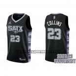 Canotte San Antonio Spurs Zach Collins NO 23 Statement 2022-23 Nero