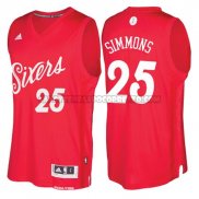 Canotte NBA Natale 76ers Simmons 2016 Rosso