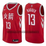 Canotte NBA Rockets James Harden Ciudad 2017-18 Rosso