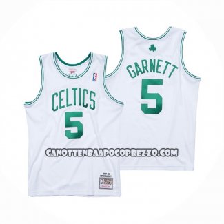 Canotte Boston Celtics Kevin Garnett NO 5 Mitchell & Ness 2007-08 Bianco