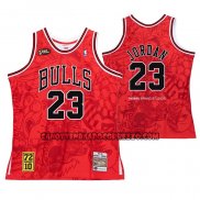 Canotte Chicago Bulls Michael Jordan NO 23 Mitchell & Ness Hebru Brantley Rosso