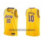 Canotte Los Angeles Lakers Deandre Jordan NO 10 75th Anniversary 2021-22 Giallo