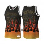 Canotte Los Angeles Lakers Kobe Bryant No 24 Flames Nero