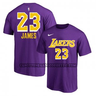 Canotte Manica Corta Los Angeles Lakers Lebron James Viola