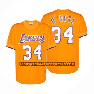 Canotte Manica Corta Los Angeles Lakers Shaquille O'neal NO 34 Giallo