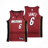 Canotte Miami Heat LeBron James NO 6 Statement 2020-21 Rosso