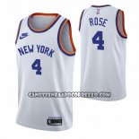Canotte New York Knicks Derrick Rose NO 4 75th Anniversary Bianco