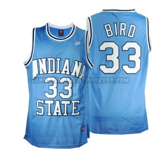 Canotte NBA NCAA Indiana State Sycamores Larry Bird Blu