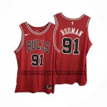 Canotte Chicago Bulls Dennis Rodman NO 91 Icon Autentico Rosso
