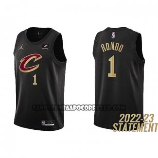 Canotte Cleveland Cavaliers Rajon Rondo NO 1 Statement 2022-23 Nero