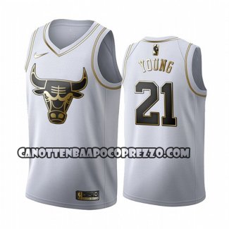 Canotte Golden Edition Chicago Bulls Thaddeus Young 2019-20 Bianco