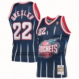 Canotte Houston Rockets Clyde Drexler NO 22 Mitchell & Ness 1996-97 Blu