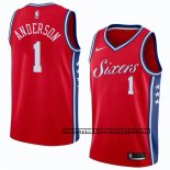 Canotte Philadelphia 76ers Justin Anderson Statement 2018 Rosso
