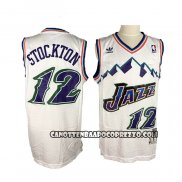 Canotte Utah Jazz John Stockton Retro Bianco
