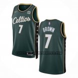 Canotte Boston Celtics Jaylen Brown NO 7 Citta 2022-23 Verde