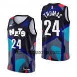 Canotte Brooklyn Nets Cam Thomas NO 24 Citta 2023-24 Nero