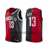 Canotte Brooklyn Nets Houston Rockets James Harden No 13 Split Nero Rosso
