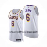 Canotte Los Angeles Lakers LeBron James NO 6 Association Autentico Bianco