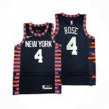 Canotte New York Knicks Derrick Rose NO 4 Citta Edition 2019-20 Blu