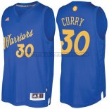 Canotte NBA Autentico Natale Warriors Curry 2016-17 Azul