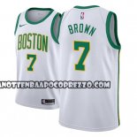Canotte NBA Celtics Jaylen Brown Ciudad 2018-19 Bianco