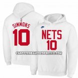 Felpa con Cappuccio Brooklyn Nets Ben Simmons Classic 2022-23 Bianco