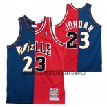 Canotte Chicago Bulls Washington Wizards Michael Jordan NO 23 Split Blu Rosso