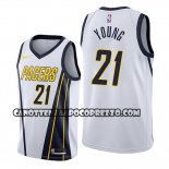 Canotte Indiana Pacers Indiana Pacers Thaddeus Young Earned Edition Bianco