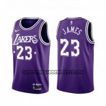 Canotte Los Angeles Lakers LeBron James NO 23 Citta 2021-22 Viola