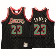 Canotte Los Angeles Lakers LeBron James NO 23 Mitchell & Ness 2018-19 Nero