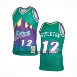 Canotte Utah Jazz John Stockton NO 12 Mitchell & Ness 1996-97 Verde