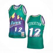 Canotte Utah Jazz John Stockton NO 12 Mitchell & Ness 1996-97 Verde