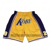 Pantaloncini Los Angeles Lakers Kobe Bryant Just Don Giallo