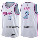 Canotte NBA Heat Dwyane Wade Ciudad 2017-18 Bianco