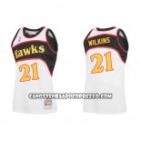 Canotte Atlanta Hawks Dominique Wilkins NO 21 Mitchell & Ness 1986-87 Bianco