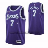 Canotte Los Angeles Lakers Carmelo Anthony NO 7 Citta 2021-22 Viola